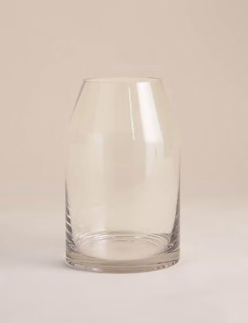 M&S Medium Tapered Cylinder Glass Vase in Clear