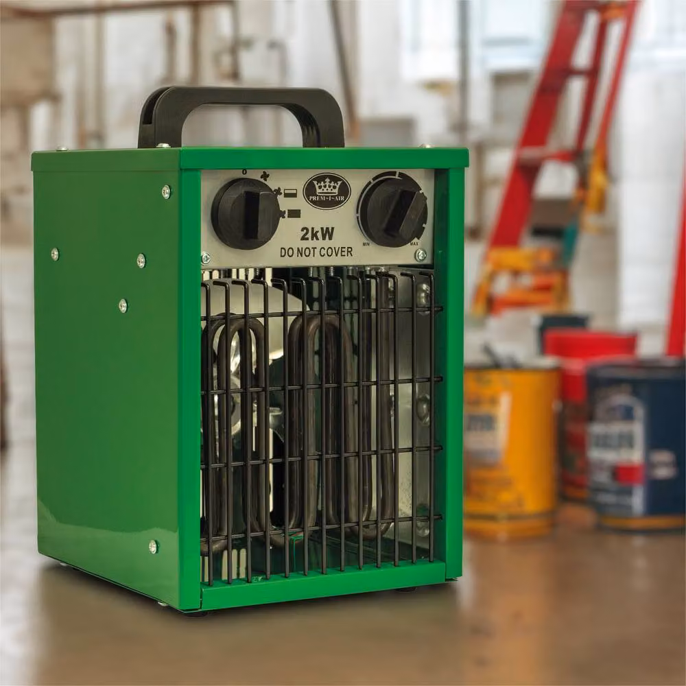 Prem-I-Air 2kW Commercial Freestanding Fan Heater in Green – 3