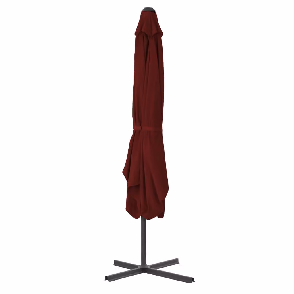 Berkfield Home Outdoor Parasol in Red with Steel Pole, W/D/H: 250 x 250 x 230 cm – 2