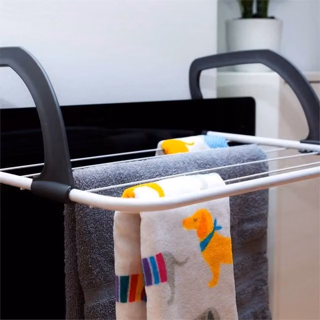 Nordara 3 Tier Heavy Duty Foldable Indoor Clothes Airing Rack in Silver with 20m Drying Capacity