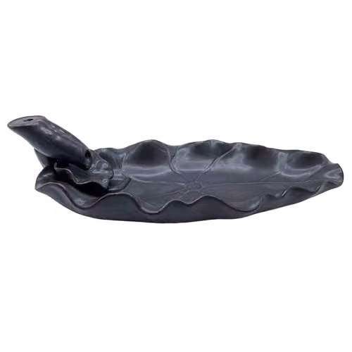 KDMD Grey Ceramic Lotus Flower Backflow Incense Burner