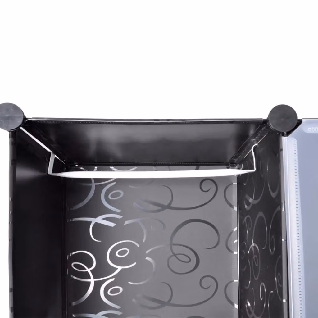 Berkfield Home Modular Cabinet with 14 Compartments in Black and White, W/D/H: 37 x 146 x 180.5 cm – 3