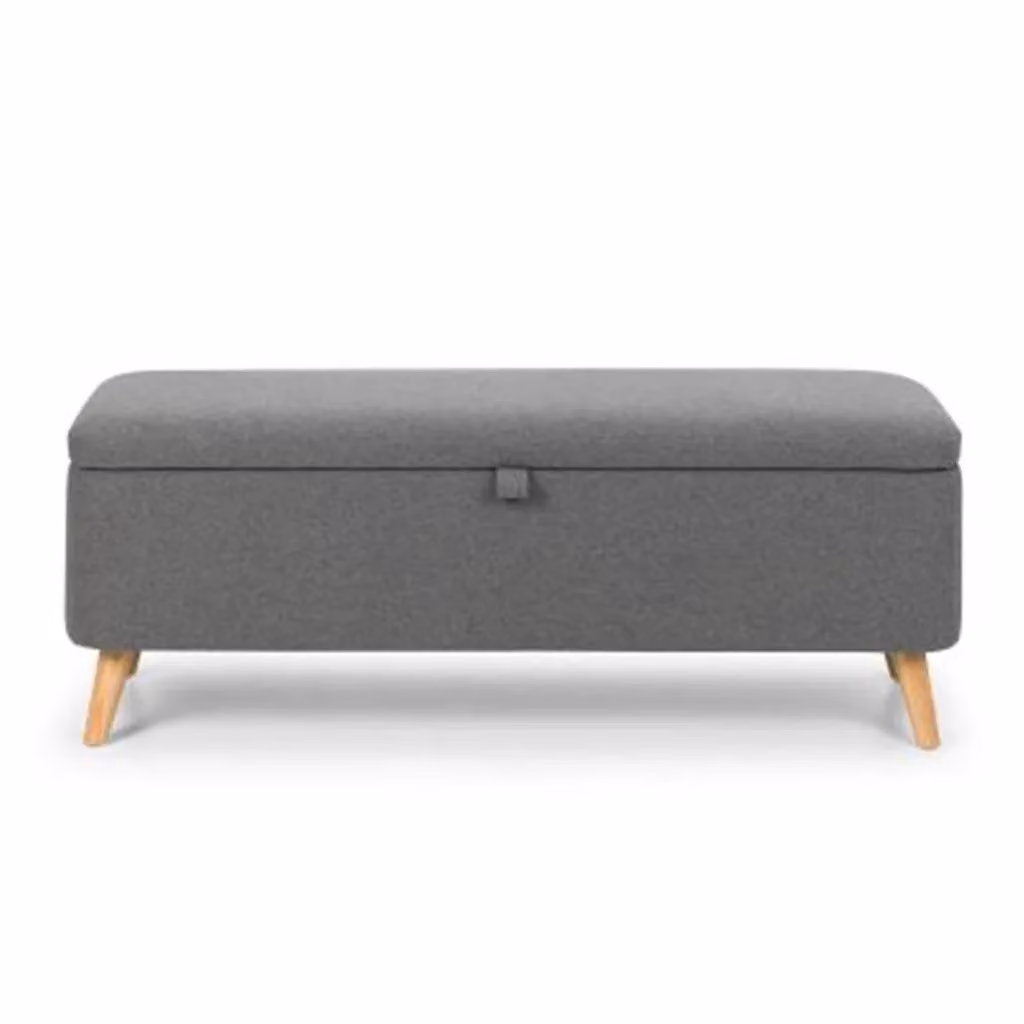 Ashfield Stilted Premium Smoky Grey Fabric Blanket Box in Light Grey – 2