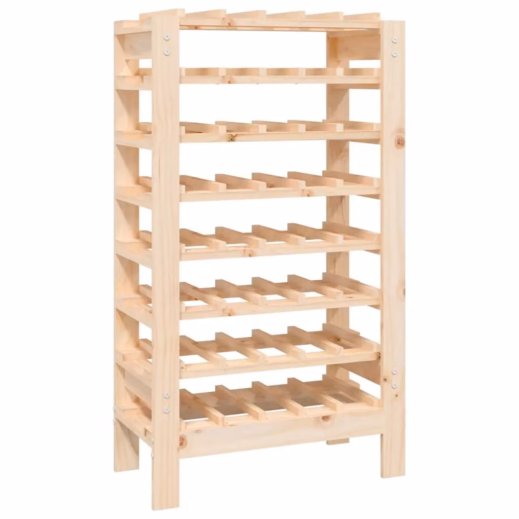 Berkfield Home Rustic Solid Wood Pine Wine Rack, Brown, W/D/H: 61.5 x 30 x 107.5 cm – 2