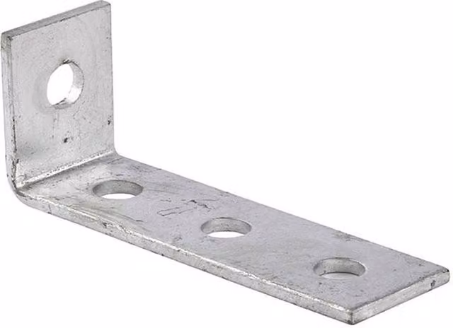 Unifix Right Angle 4(1X3)Hole Steel Bracket, Silver, Box of 25