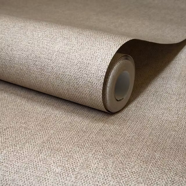 Grandeco Botanical Plain Wallpaper in Beige