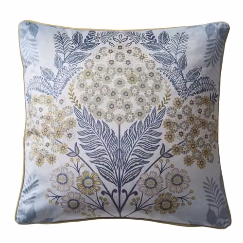 Appletree Evelina Floral Velvet Square Cushion in Blue and Green, W/D/H: 43 x 43 x 43 cm – 3