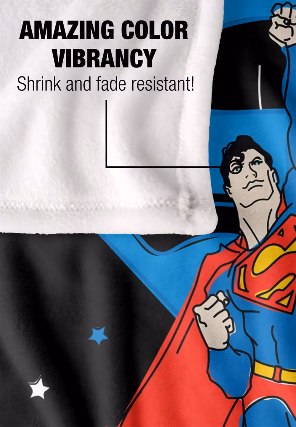 Warner Brothers Superman Officially Licensed Silky Touch Super Soft Throw Blanket, White and Multicolour, W: 152 cm, D: 127 cm – 2