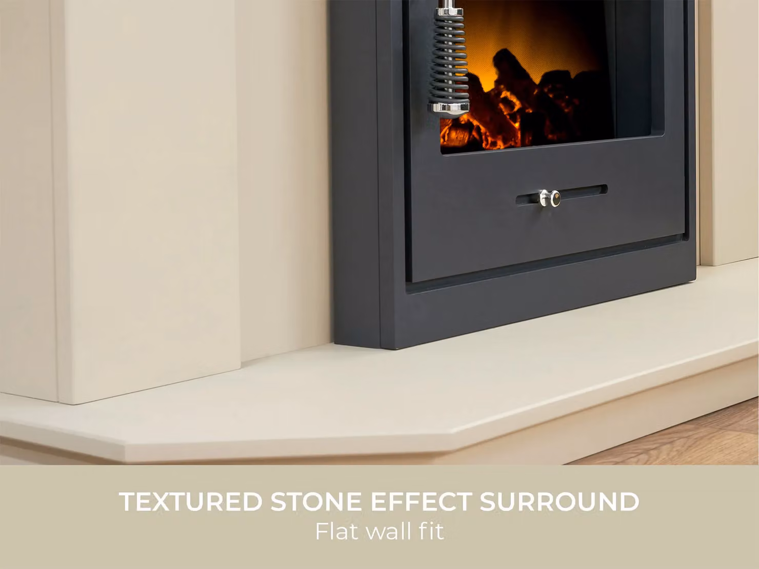 Adam Fires & Fireplaces Abbey Stone Effect Fireplace with Black Oslo Electric Fire, 48 Inch – 3
