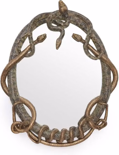 House of Hackney Serpentis Round Wall Mirror in Green and Gold