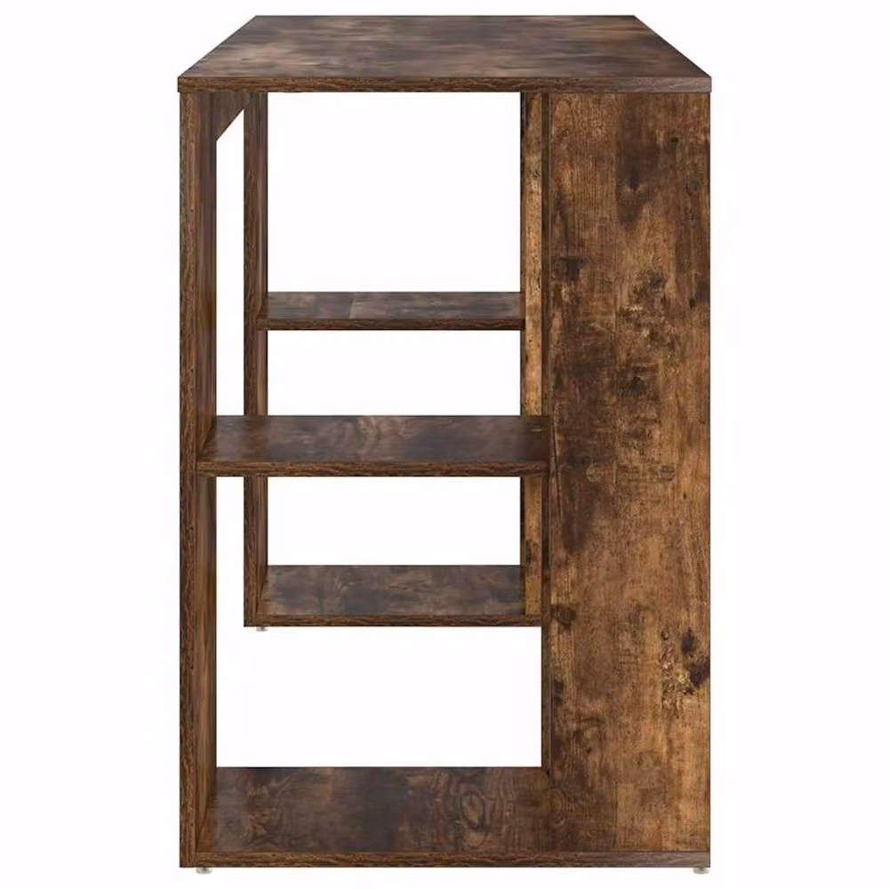 Berkfield Home Elegant Writing Desk in Smoked Oak Brown Solid Wood – 5