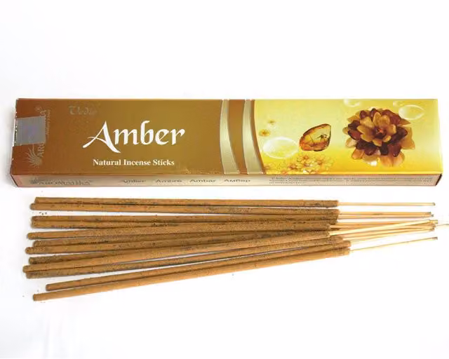 Aromatika Vedic Amber Oriental and Floral Incense Sticks in Yellow