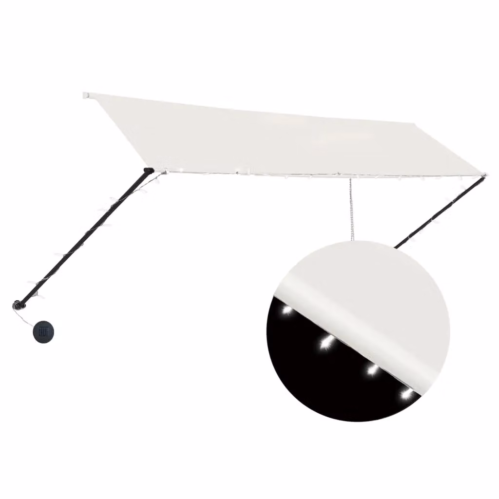 Berkfield Home Retractable LED Awning in Beige, W/D/H: 350 x 150 cm – 2