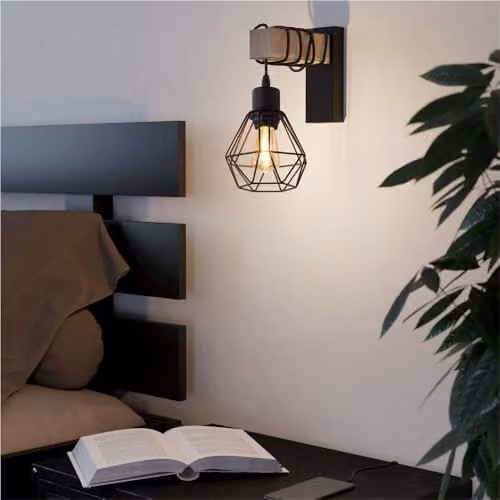 Loops Modern LED Wall Light in Black and Brown – 3