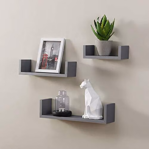 Spot on Dealz Harmony Set of 3 Grey Floating Wall Shelves – 1