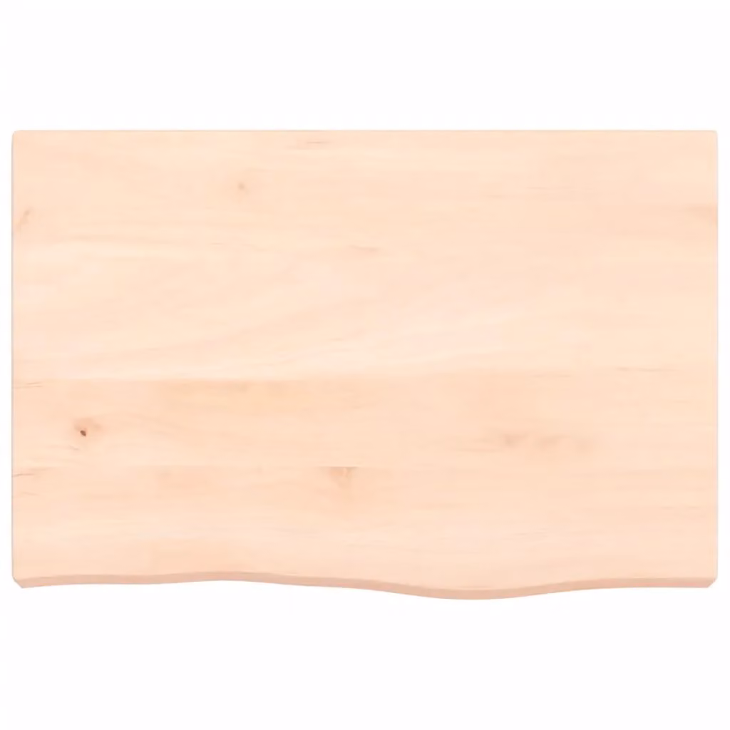 Berkfield Home Rustic Untreated Solid Oak Wall Shelf, Brown, W: 60 cm, D: 40 cm, H: 40 cm