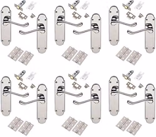 Golden Grace Epsom Scroll Door Handles in Polished Chrome