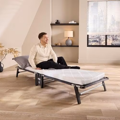 Jay-Be HE70 Black Metal Folding Guest Bed with Mattress – 2