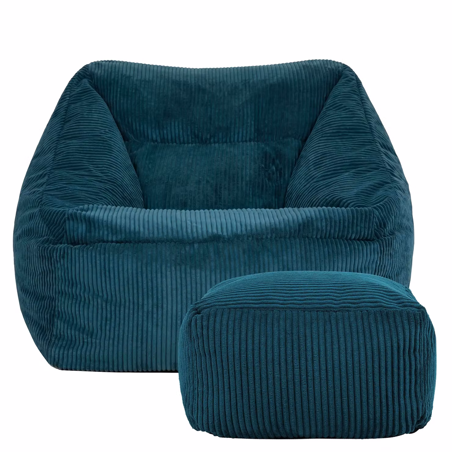 icon Natalia Cord Bean Bag Chair and Footstool Bundle in Petrol Blue – 4