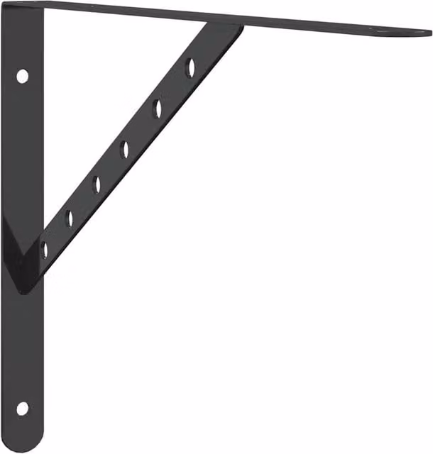 Berkfield Home Black Stainless Steel Wall Mounted Shelf Brackets, 4 Pack, W/D/H: 40 x 2.5 x 25 cm – 1