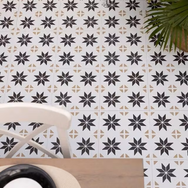 D-C-Fix Vivid Stars Self Adhesive Vinyl Floor Tiles, White, Pack of 11, W/D/H: 30.48 x 30.48 x 30.48 cm