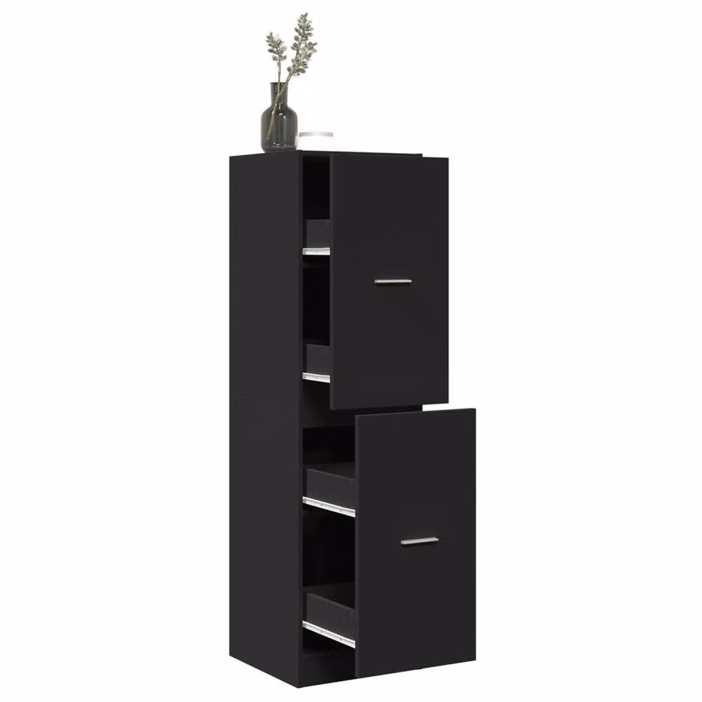 Berkfield Home Elegant Apothecary Cabinet in Black, W/D/H: 40 x 41 x 144.5 cm – 2