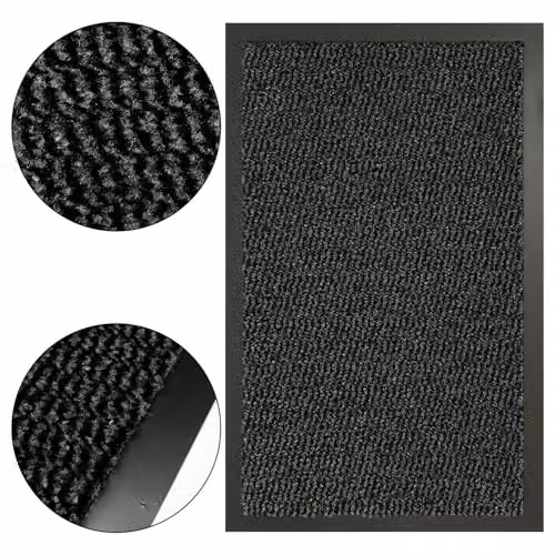 KAV Non-Slip Washable Black Rectangular Door Mat, W: 120 cm, D: 180 cm – 5
