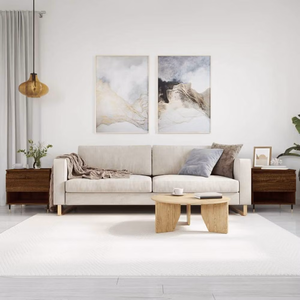 Berkfield Home Modern Coffee Table Set of 2, Brown Oak, W/D/H: 50 x 46 x 50 cm – 2