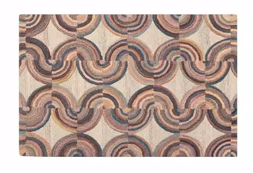 Esselle Home Radiant Isabella Multicolour Geometric Wool Rug, W/D/H: 200 x 290 cm