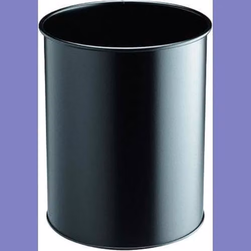 Durable Black Metal Round Waste Bin with 15L Capacity – 4