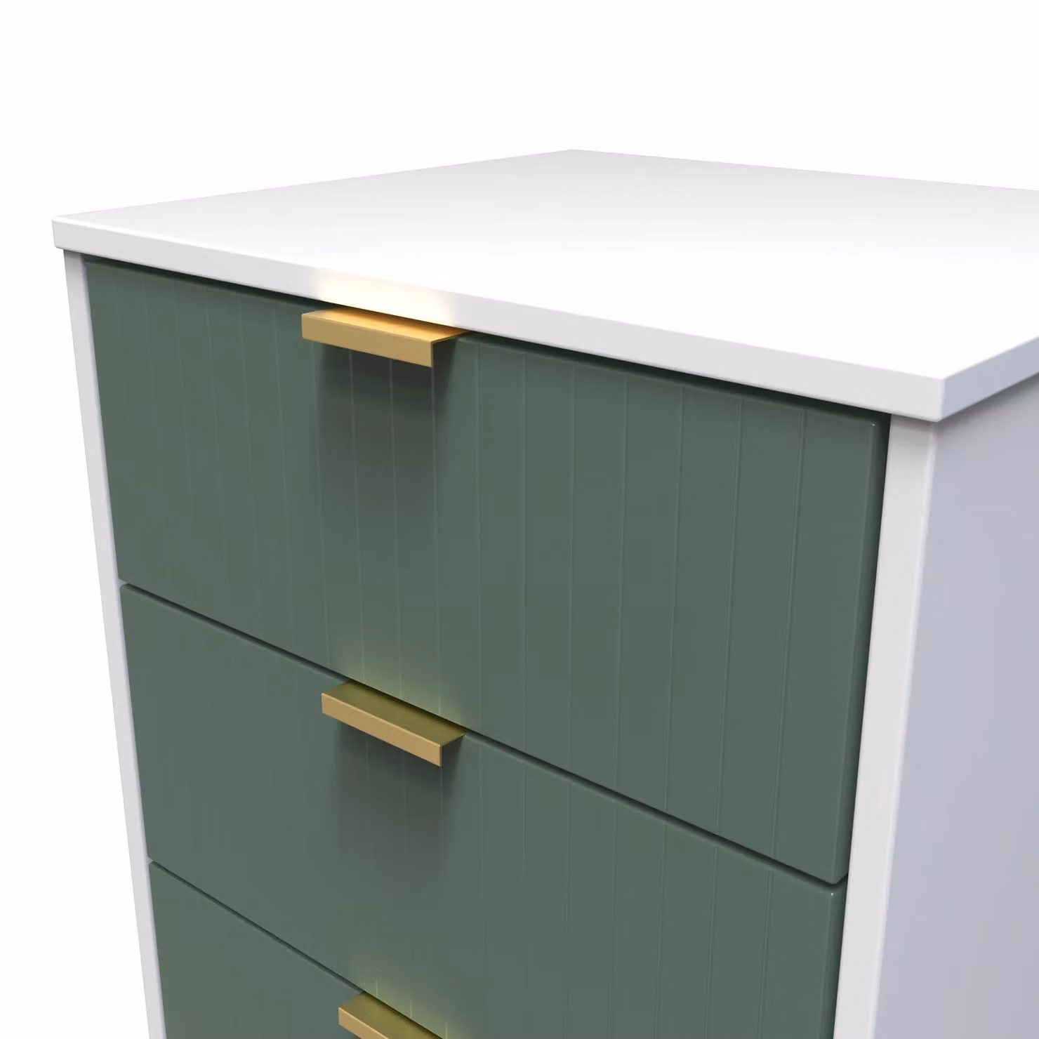2 U Bexley 5 Drawer Tall Bedside Cabinet in Green and Gold – 3