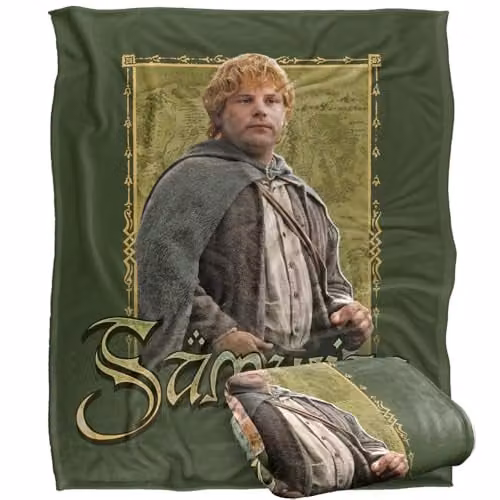 Warner Bros. Lord of the Rings Samwise Silky Touch Super Soft Fleece Throw Blanket, Multicolour, W: 127.0 cm, D: 152.4 cm