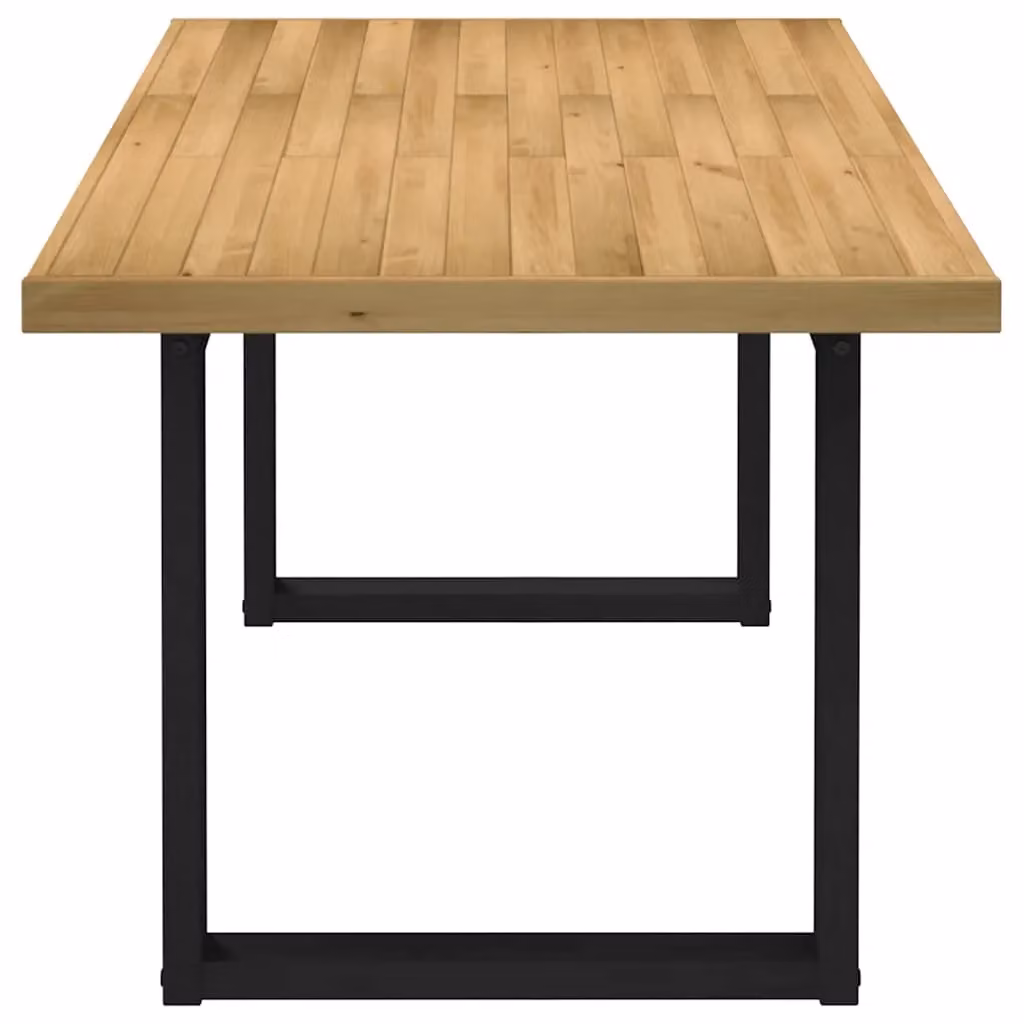 Berkfield Home NOAIN Rectangular Dining Table in Brown Solid Pine with U-Shaped Legs W/D/H: 180 x 90 x 75 cm – 4