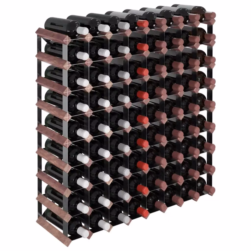 Berkfield Home Rustic Brown Solid Wood Pine Wall Mounted Wine Rack for 72 Bottles – 3