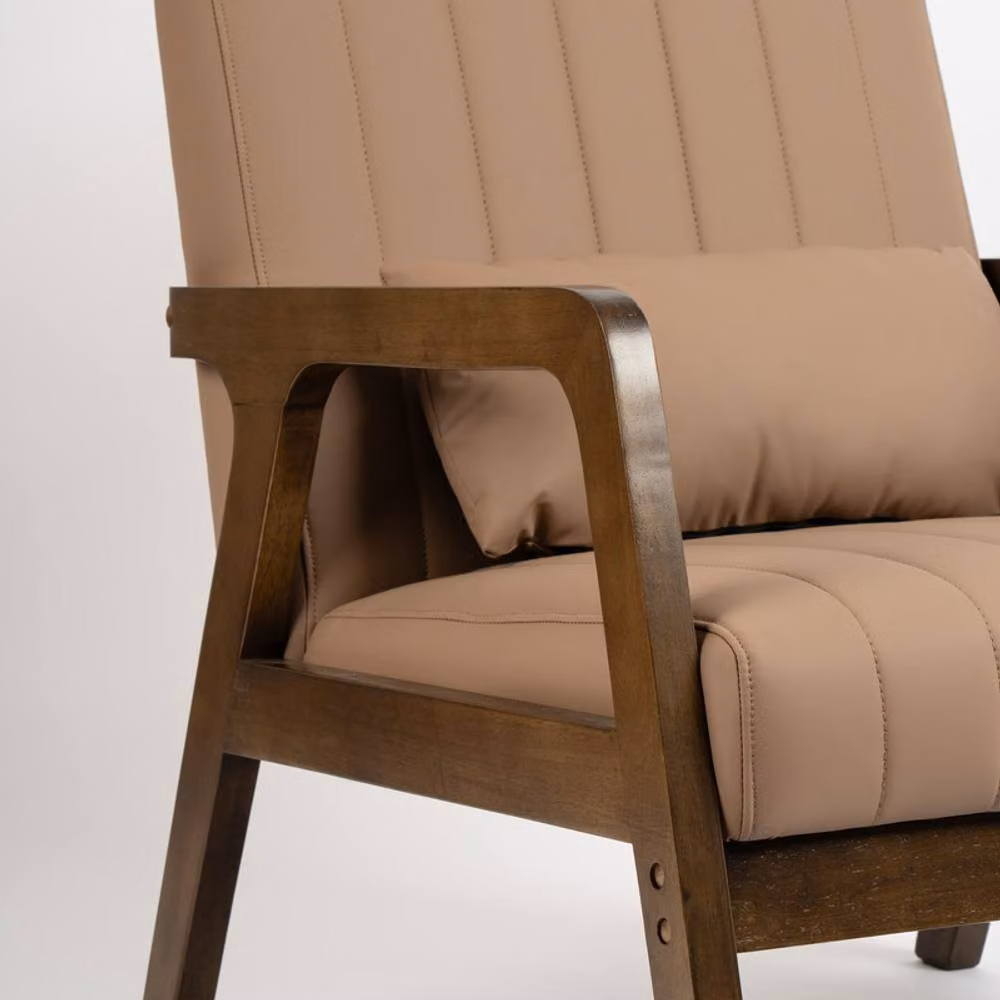 Scottish Everlastings Ltd Faux Leather Accent Chair in Light Brown – 3