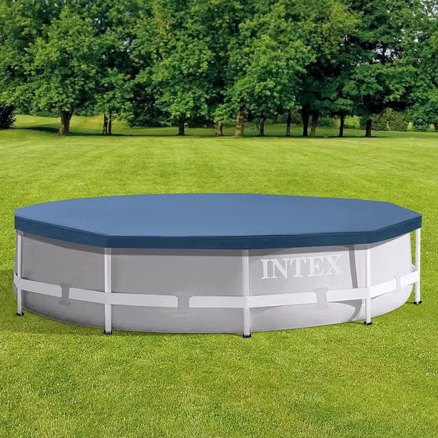 Intex Blue Round Tarpaulin Pool Cover for Metal or Prism Frame Pools, 366 cm
