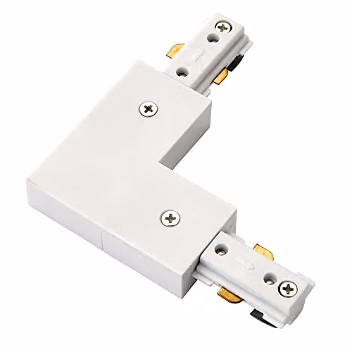 Loops White Plastic L Corner Connector for Dimmable Track Rail Systems