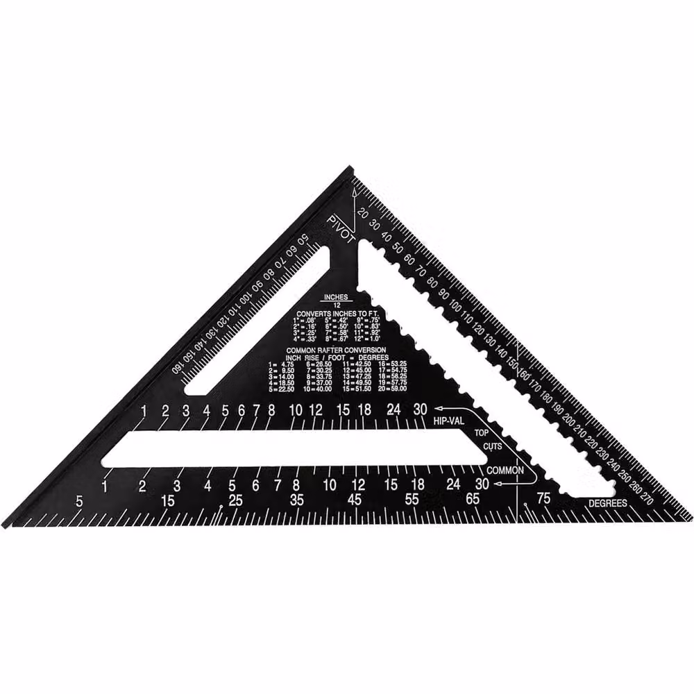 Nordara 12 inch Aluminium Roofing Speed Square in Black – 3