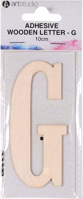Art Studio Adhesive Wooden Letter G in Beige