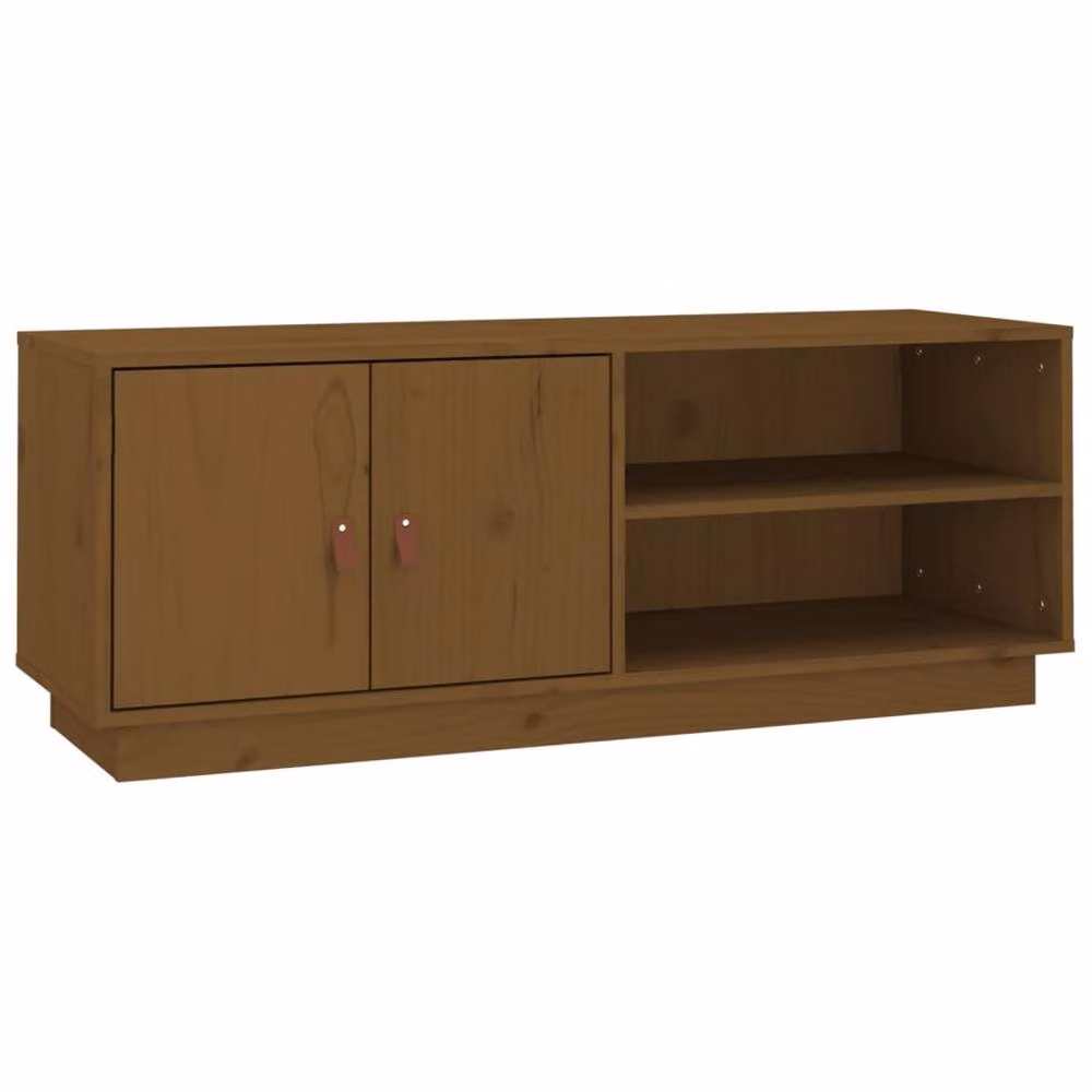 Berkfield Home TV Cabinet in Honey Brown Solid Pine, W: 105 cm, D: 34 cm, H: 40 cm – 2