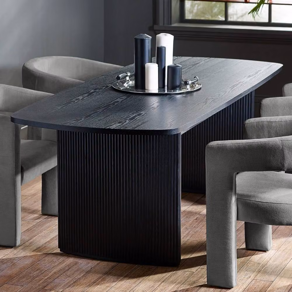 Cheshire Premium Louis 90cm Fluted Extending Dining Table in Black – 3