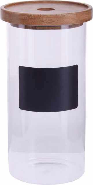 Orsina Airtight Glass Storage Jar with Chalkboard Lid and 1300ml Capacity in Clear – 1