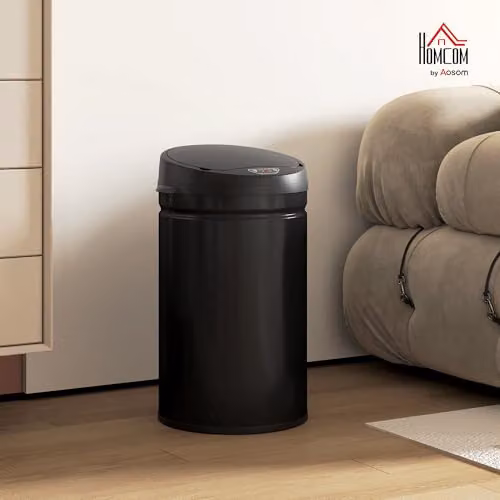 HOMCOM 30L Automatic Sensor Bin with Soft-Close Lid in Black – 2