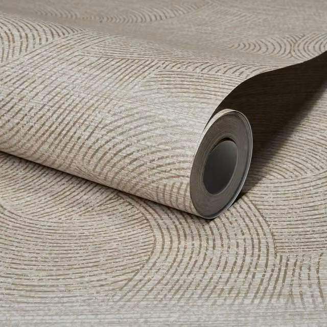 Grandeco Modern Abstract Geometric Wallpaper in Beige