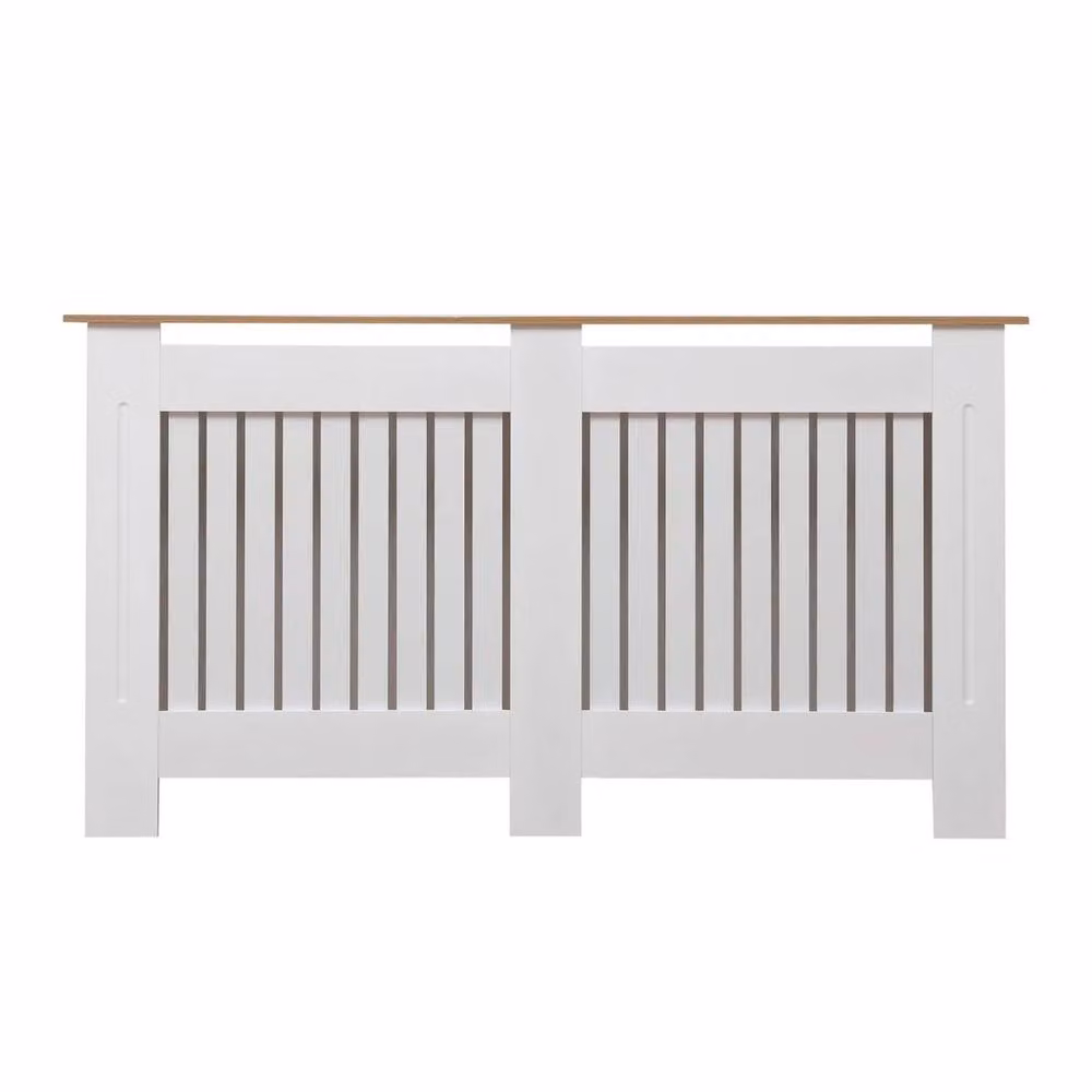 SPETLEK Designs Large Radiator Cover with Vertical Slats in White – 3