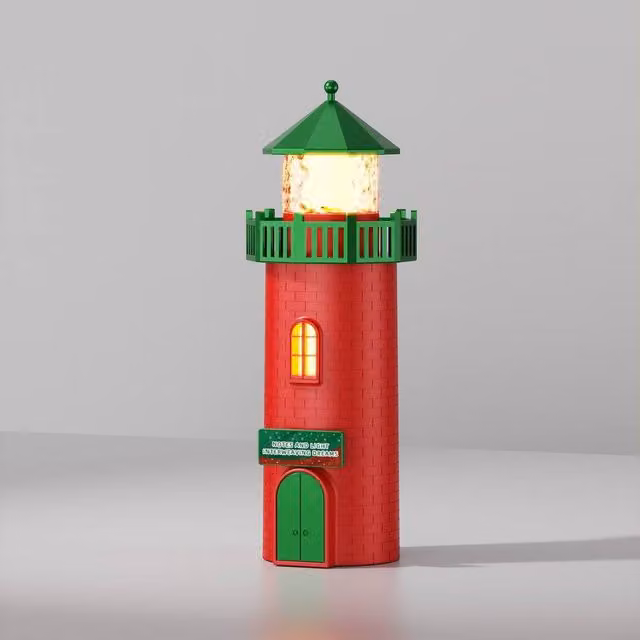 Leaper Christmas Lighthouse Shaped Bluetooth Night Light in Red