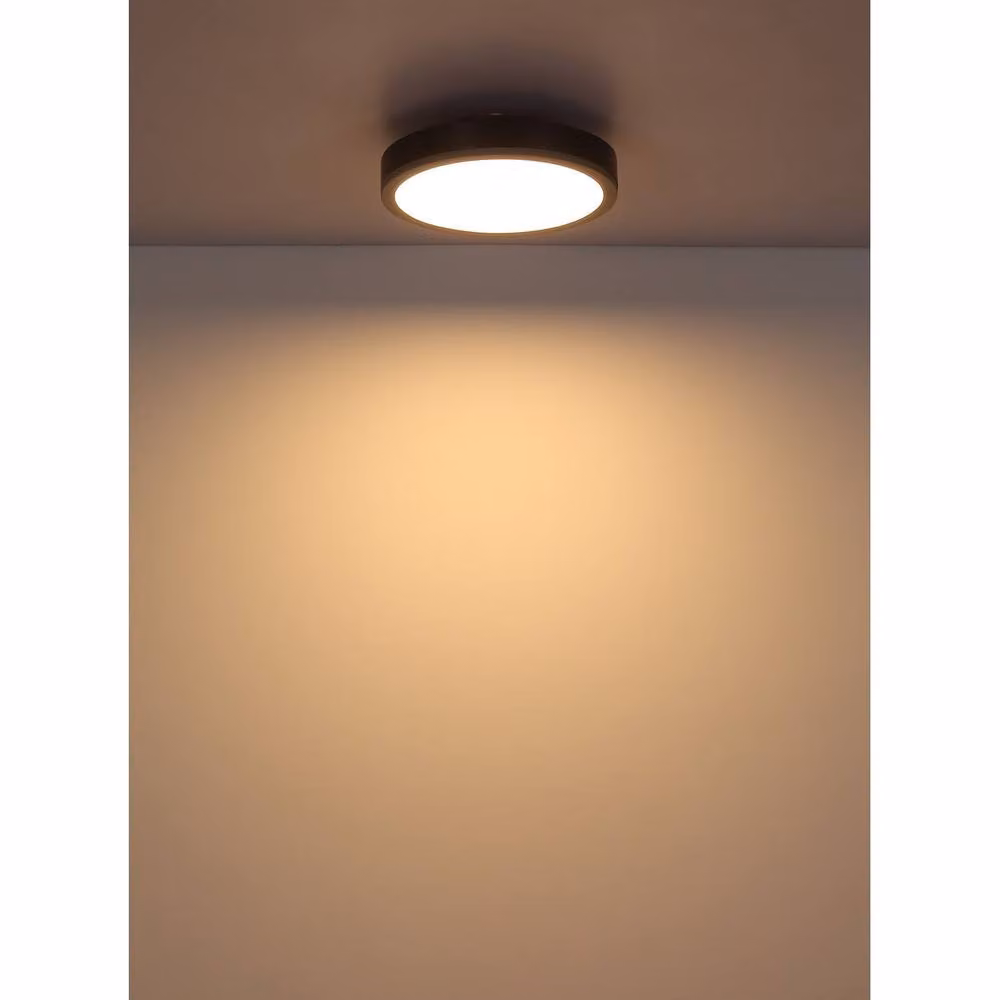Netlighting Doro Round Flush Ceiling Light in Silver, 30 cm Diameter, Warm White LED – 3