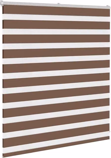 Berkfield Home Elegant Zebra Blind in Brown, W: 125 cm, H: 100 cm
