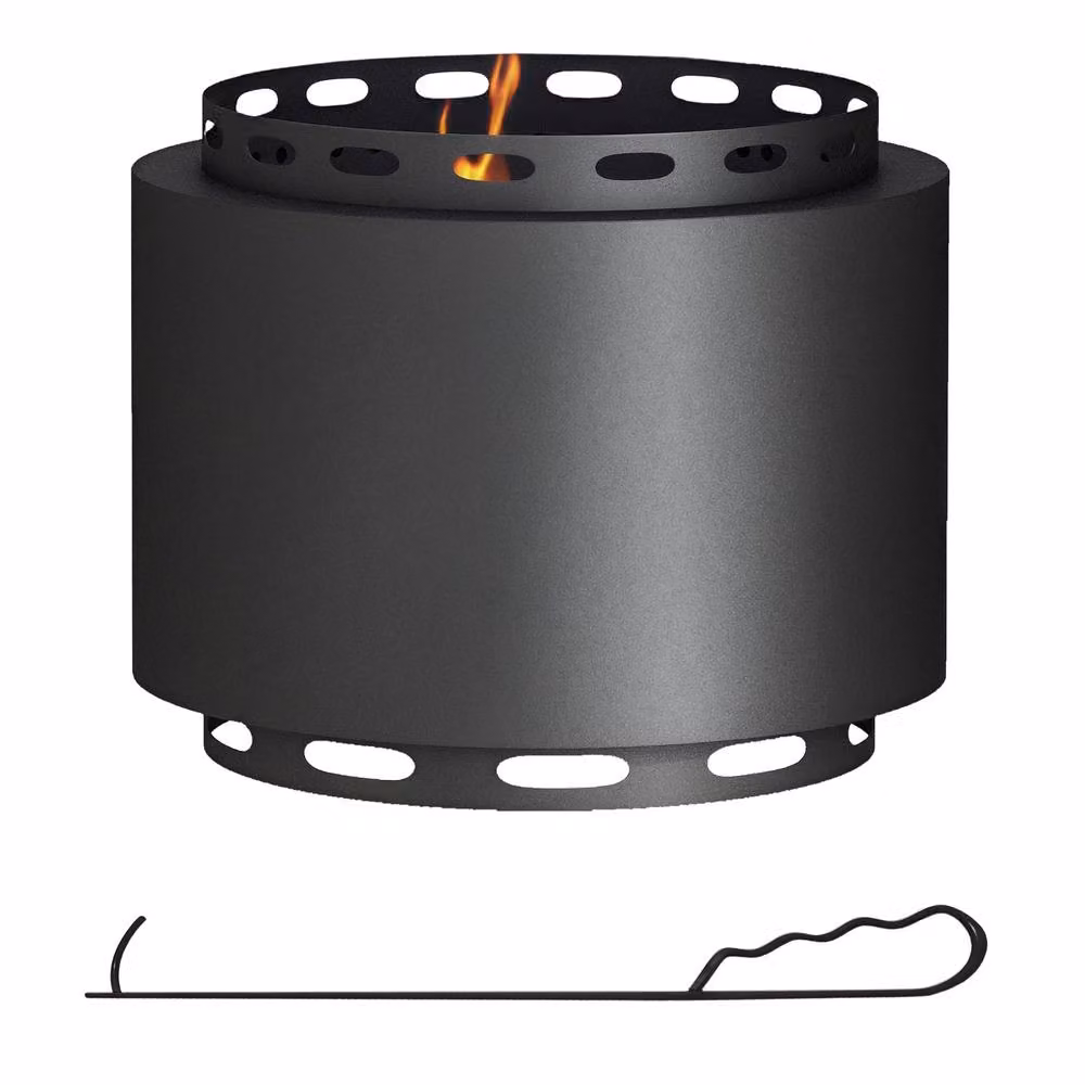 OUTSUNNY Black Smokeless Wood Burning Firepit and Fire Bowl, Diameter: 48.5 cm – 2