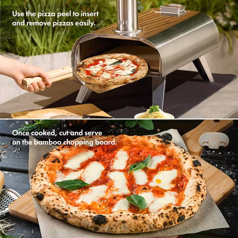 VonHaus Portable Pellet Pizza Oven with Accessories in Silver – 4